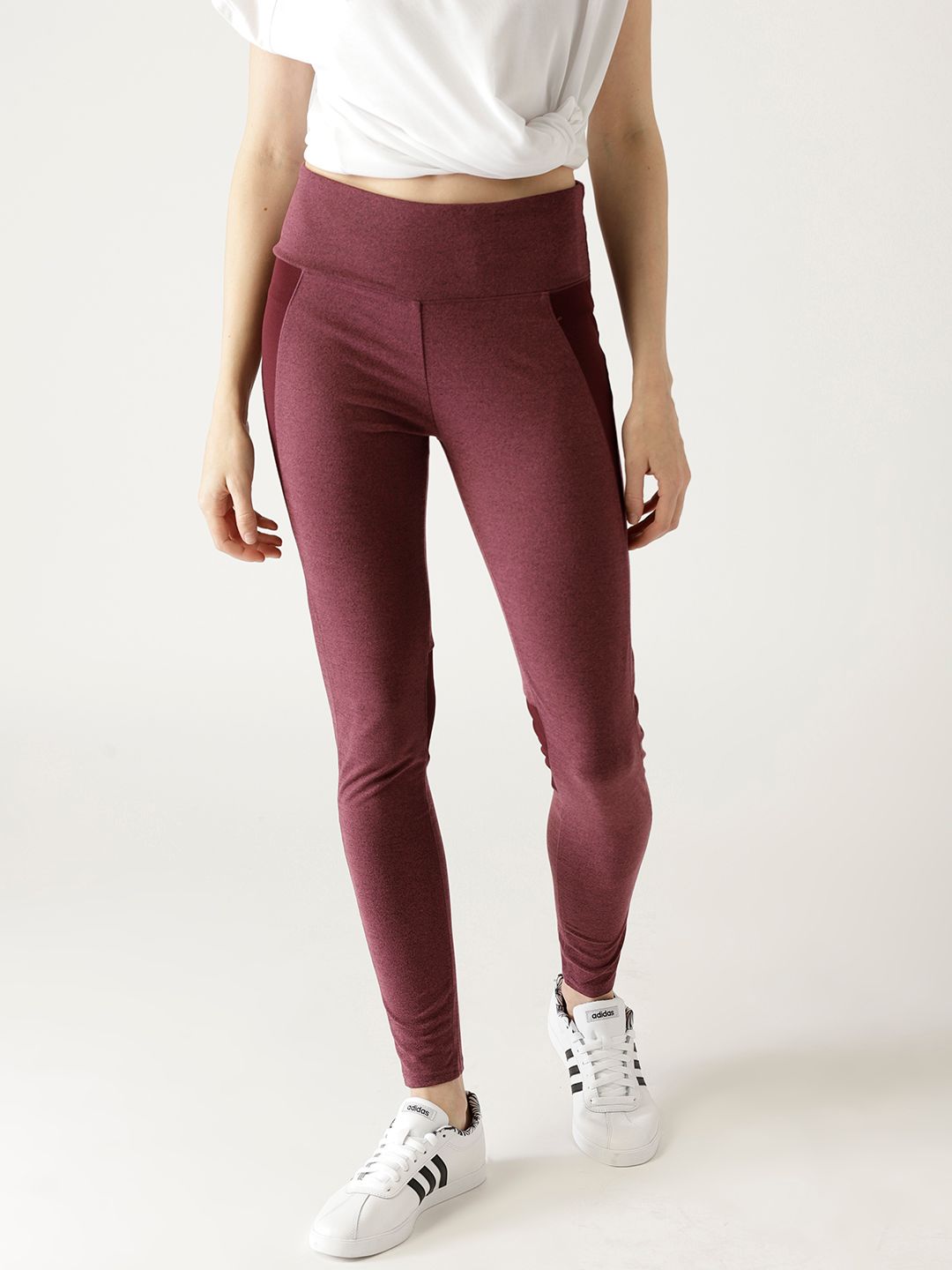 ESPRIT Women Burgundy Solid Tights