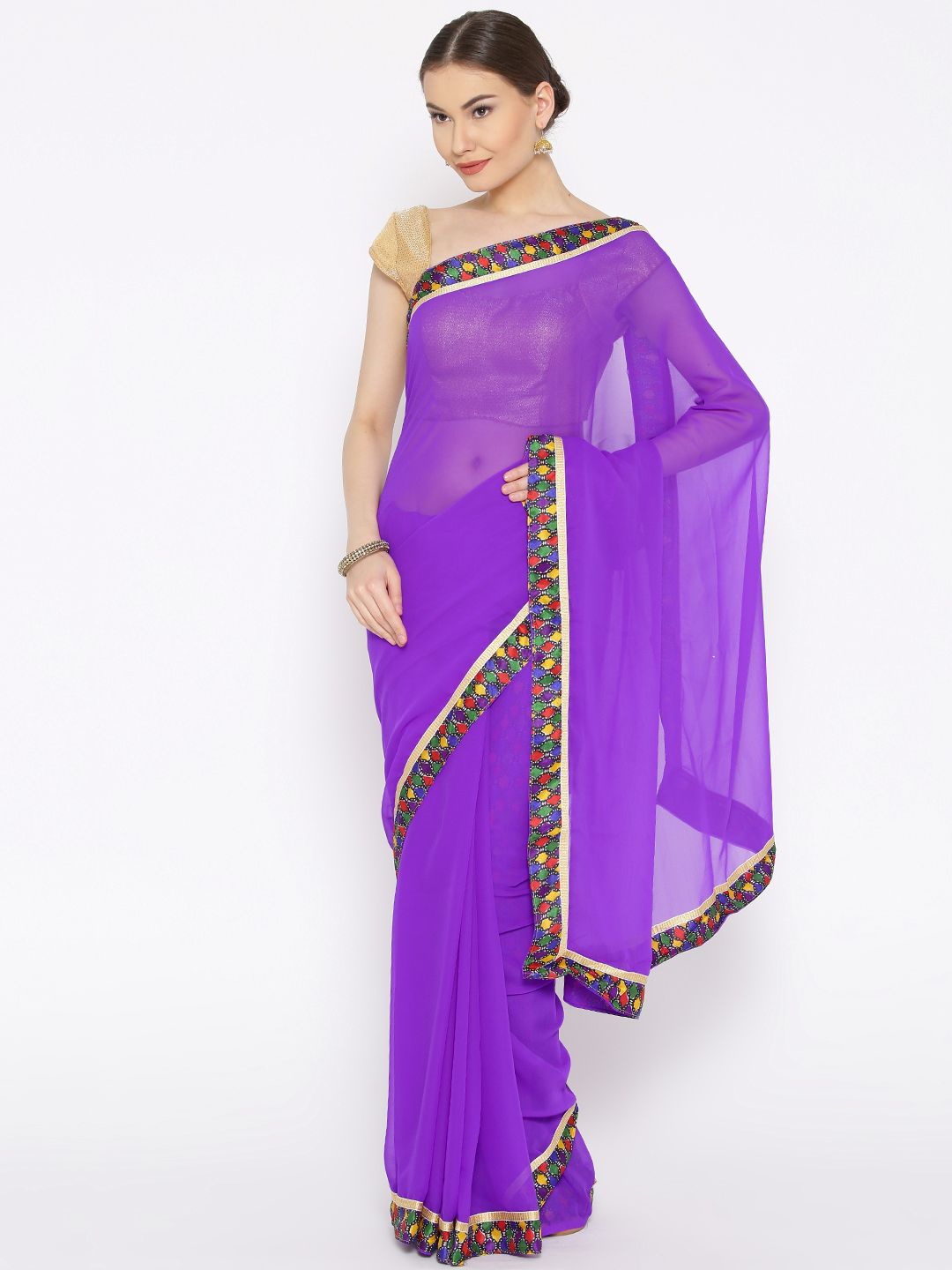 Florence Purple Solid Saree