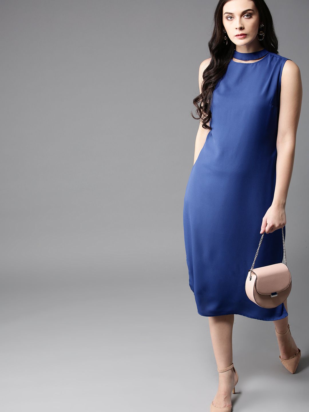 Moda Rapido Women Blue Solid Sheath Dress