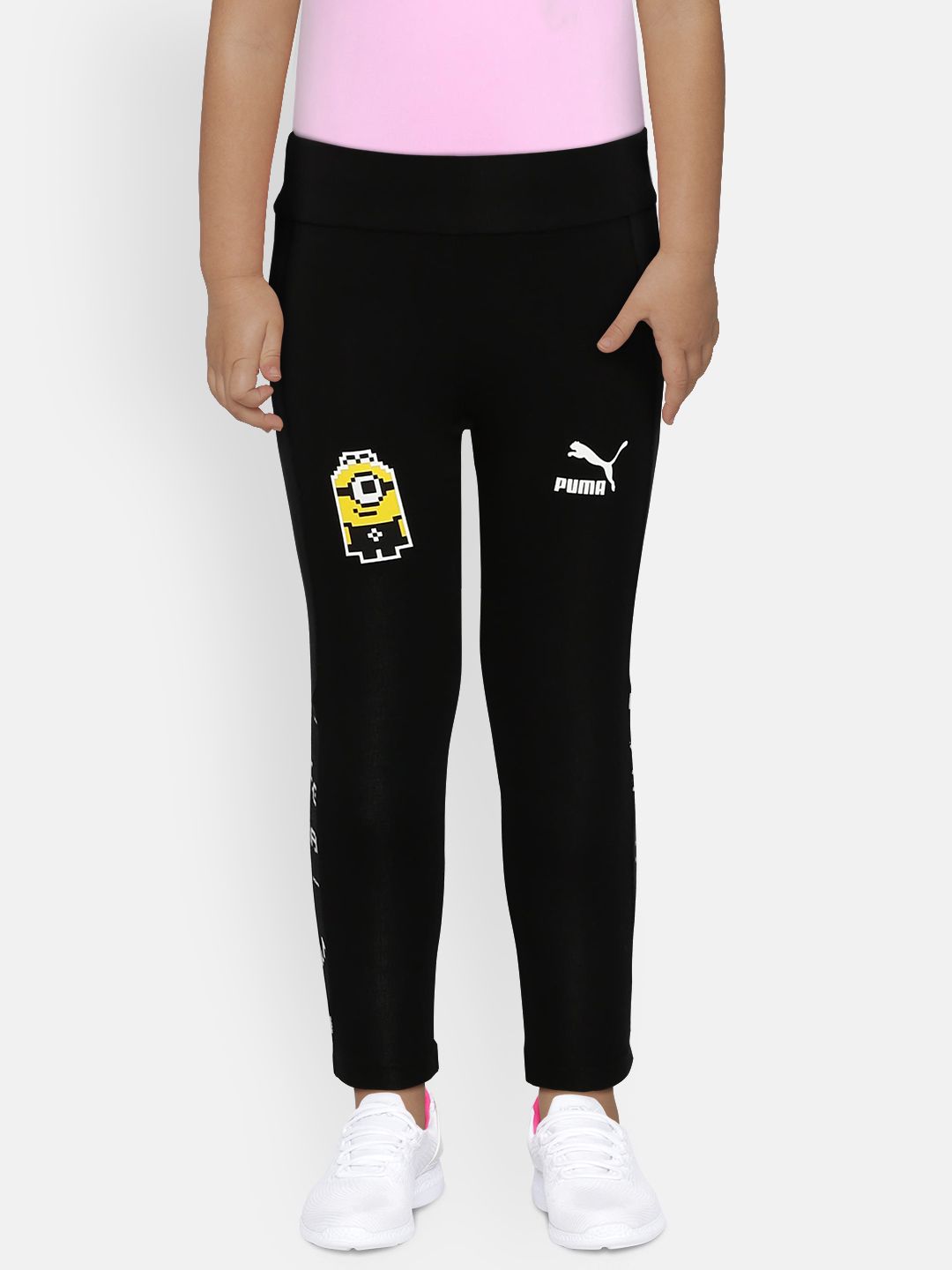 Puma Girls Black Minions Tight Fit Leggings