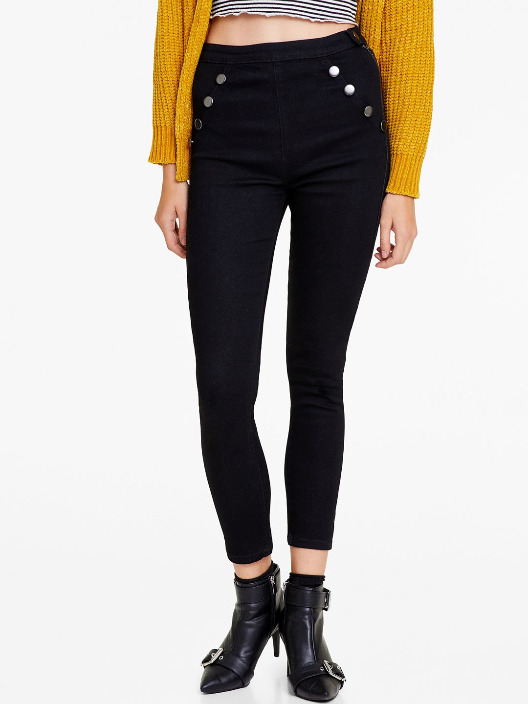 OVS Women Black Solid Super Skinny Fit Jeggings