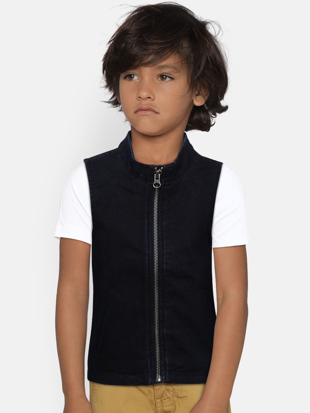 United Colors Of Benetton Boys Navy Blue Waistcoat