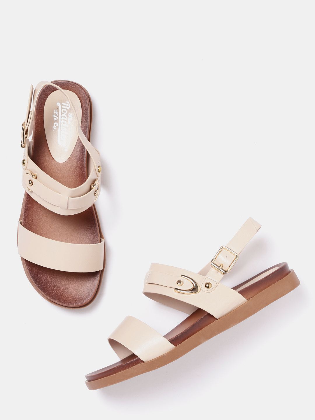 Roadster Women Beige Solid Open Toe Flats