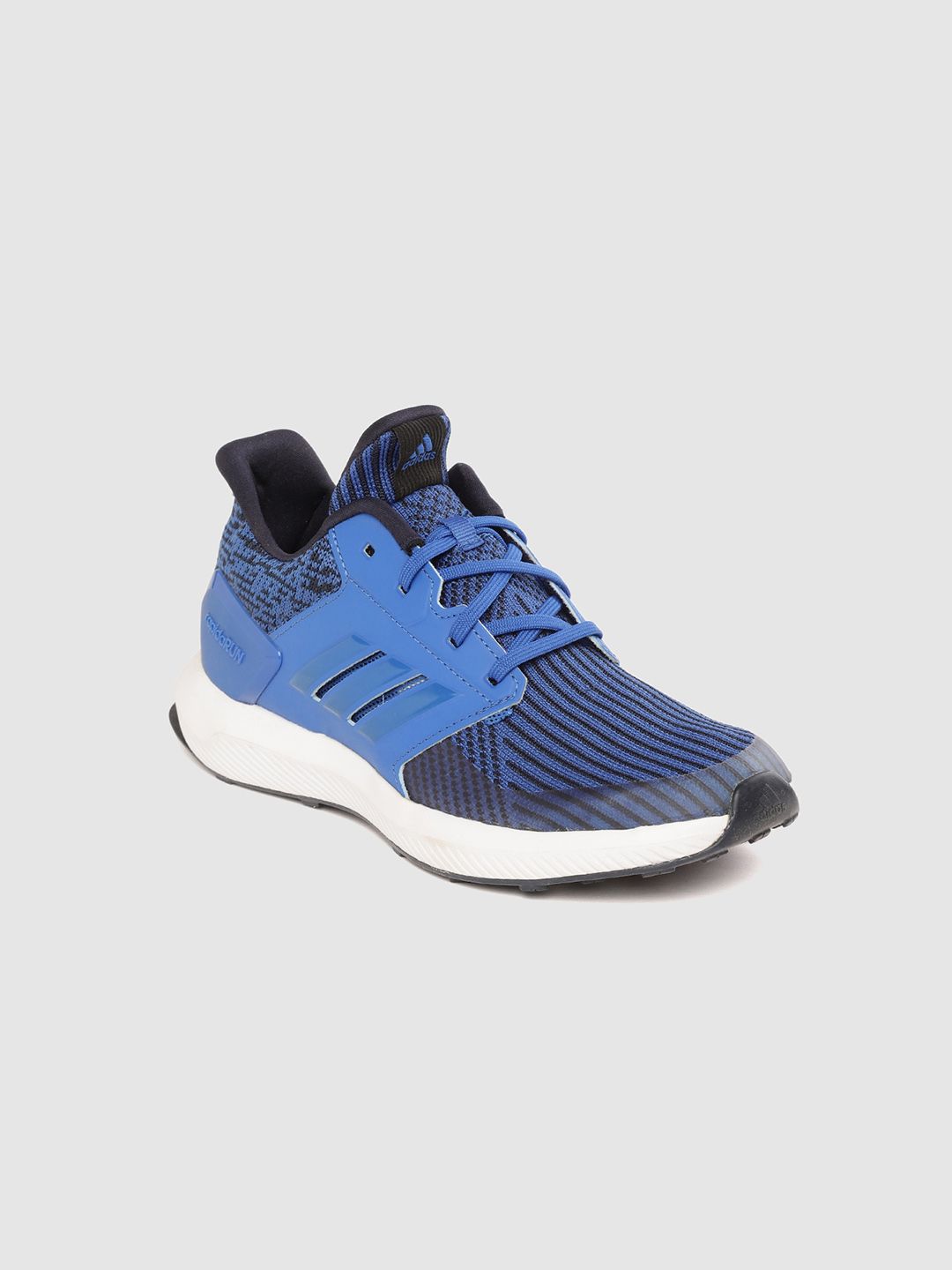 ADIDAS Kids Blue & Black Woven Design RapidaRun Knit Running Shoes